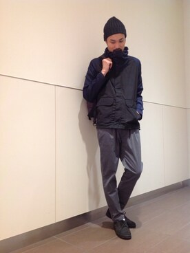 「rehacer（レアセル）のアイテム（マウンテンパーカー）」を使った、rehacerさん（メンズ・174cm）の秋コーディネート