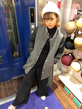 「オールスター」｜「アイテム（スタジャン）」を使った、かほてぃさん（レディース・162cm）の秋コーディネート