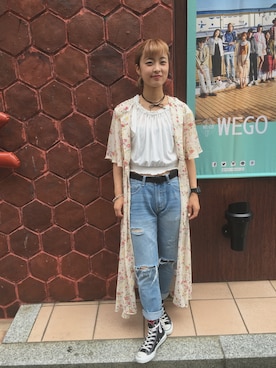 「アイテム（チョーカー）」を使った、かほてぃさん（レディース・162cm・20代）の夏コーディネート