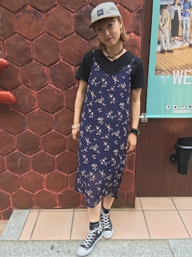 「アイテム（チョーカー）」を使った、かほてぃさん（レディース・162cm・20代）の夏コーディネート
