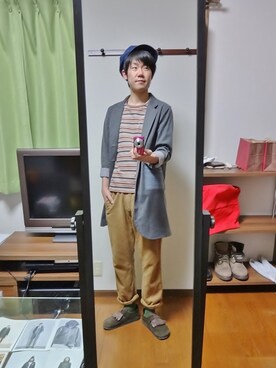 「チェスター」｜「アイテム（その他アウター）」を使った、ジェイさん（メンズ・175cm）の春コーディネート
