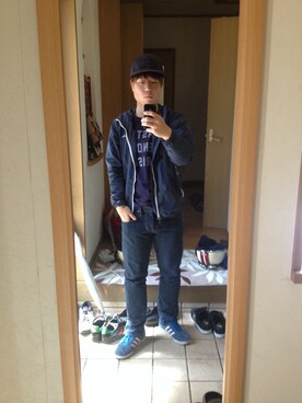 「G-STAR RAW（ジースターロゥ）のアイテム（キャップ）」を使った、isseiさん（メンズ・170cm）の春コーディネート