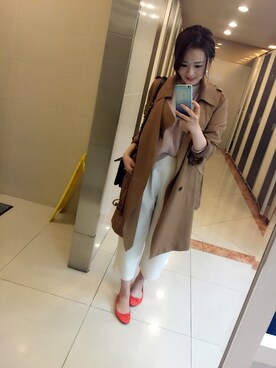 「アイテム（チェスターコート）」を使った、Tzu_Yingさん（レディース・158cm・20代）の春コーディネート