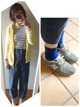 パーカーを使った 黄色 紺 のレディースコーディネート一覧 Wear