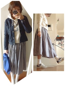 「PAR ICI」｜「アイテム（デニムジャケット）」を使った、ｙｕｋｋｉｎ＊さん（レディース・166cm）の春コーディネート