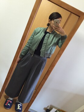 「SNIDEL（スナイデル）のアイテム（ブルゾン）」を使った、kaさん（レディース・163cm）の冬コーディネート