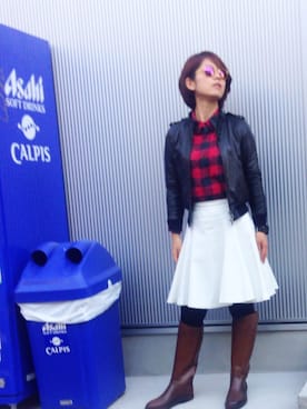 「AIGLE（エーグル）のアイテム（ブーツ）」を使った、akikoさん（レディース・167cm）の秋コーディネート