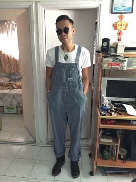 「BIG SMITH（ビッグスミス）のアイテム（パンツ）」を使った、Chung Hangさん（メンズ・178cm）の冬コーディネート