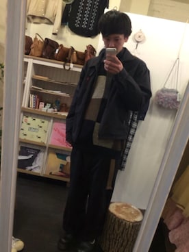 「仙台」｜「アイテム（ナイロンジャケット）」を使った、ameさん（メンズ・176cm）の冬コーディネート