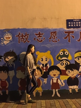 「AAのアイテム（パンツ）」を使った、TTさん（レディース・163cm）の春コーディネート