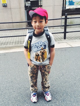 「RADCHAP（ラッドチャップ）のアイテム（その他）」を使った、大地佐藤さん（キッズ・125cm）の春コーディネート
