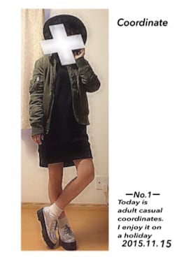 「アベイル」｜「アイテム（ブルゾン）」を使った、ゆめたまさん（レディース・152cm）の秋コーディネート