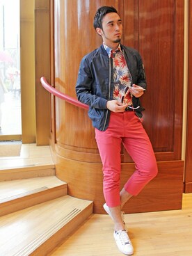 「TOMMY HILFIGER（トミーヒルフィガー）のアイテム（ブルゾン）」を使った、jyuviさん（メンズ・176cm）の春コーディネート