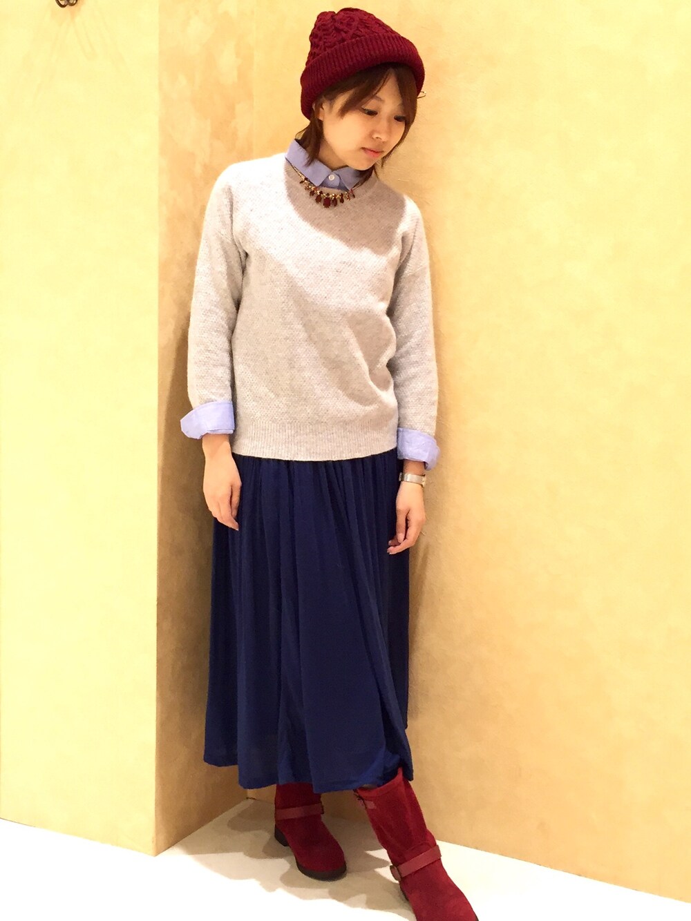 晴さんの「カットプリーツロングスカート        （ikka）」を使ったコーディネートの1枚目の写真
