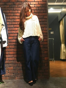 「SpRay（スプレイ）のアイテム（パンツ）」を使った、SpRay 大和郡山さん（レディース・159cm）の秋コーディネート