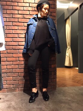 「SpRay（スプレイ）のアイテム（デニムジャケット）」を使った、SpRay 大和郡山さん（レディース・158cm）の秋コーディネート