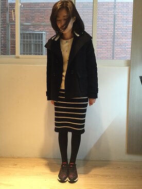 「IMPERIAL（インペリアル）のアイテム」を使った、Kellie Chiuさん（レディース・158cm）の冬コーディネート