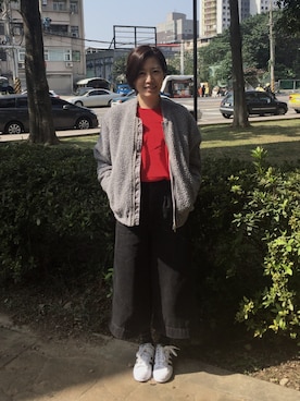 「CHEAP MONDAY（チープマンデイ）のアイテム（ダウンジャケット/コート）」を使った、Kellie Chiuさん（レディース・158cm）の冬コーディネート