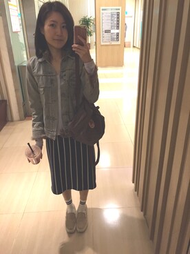 「BAPY（ベイピー）のアイテム」を使った、Kellie Chiuさん（レディース・158cm）の冬コーディネート