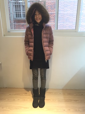 「Add---（アッド）のアイテム」を使った、Kellie Chiuさん（レディース・158cm）の冬コーディネート