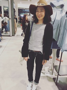 「PAUL&JOE（ポールアンドジョー）のアイテム（ダウンジャケット/コート）」を使った、Kellie Chiuさん（レディース・158cm）の冬コーディネート