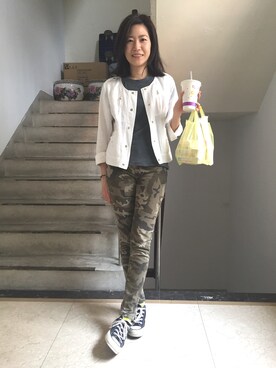 「Dita（ディータ）のアイテム（ジャケット/アウター）」を使った、Kellie Chiuさん（レディース・158cm）の春コーディネート