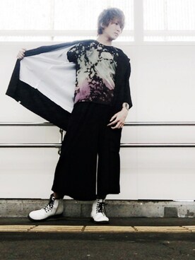 「原宿」｜「アイテム（ノーカラージャケット）」を使った、immens さん（メンズ・180cm）の秋コーディネート