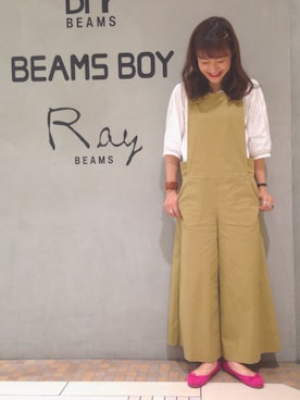 「BEAMS BOY（ビームスボーイ）の【予約】BEAMS BOY / レザー ワイドブレスレット（ブレスレット）」を使った、hazuki yoshizawaさん（レディース・166cm）の秋コーディネート
