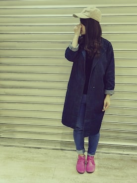 「アイテム（カバーオール）」を使った、がをさん（レディース・161cm・30代）の冬コーディネート