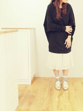 「アイテム（スカート）」を使った、がをさん（レディース・161cm・30代）の春コーディネート