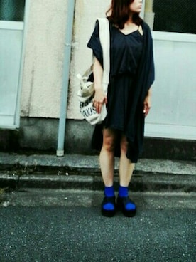 「サンダルに靴下」｜がをさん（レディース・161cm）の夏コーディネート