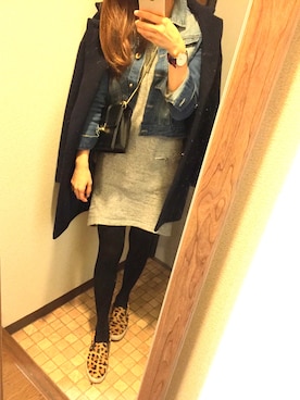 「スウェットワンピース」｜「アイテム（チェスターコート）」を使った、midoさん（レディース・153cm）の冬コーディネート