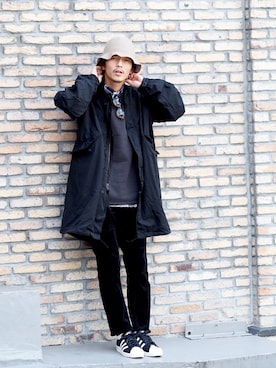 「UNUSED（アンユーズド）のアイテム（ジャケット/アウター）」を使った、YUUCHIDAさん（メンズ・173cm）の秋コーディネート
