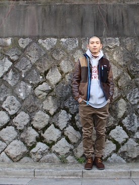 「Levi's（リーバイス）のアイテム（その他アウター）」を使った、YUUCHIDAさん（メンズ・173cm）の冬コーディネート