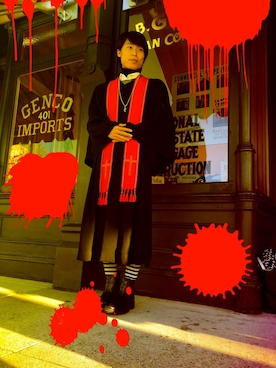 「ハロウィン」｜「アイテム（オールインワン・サロペット）」を使った、Yujuさん（メンズ・171cm）の秋コーディネート