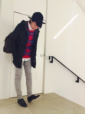 「裏起毛」｜「アイテム（ダッフルコート）」を使った、Yujuさん（メンズ・171cm）の秋コーディネート