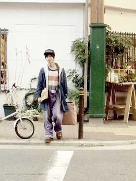 「Dr. Martens（ドクターマーチン）のアイテム（ブーツ、レッド系）」を使った、AYAさん（メンズ・160cm）の冬コーディネート