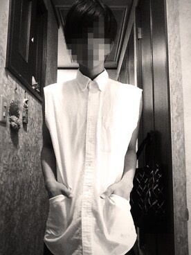 「UNIQLO（ユニクロ）のアイテム（シャツ/ブラウス、ホワイト系）」を使った、AYAさん（メンズ・160cm）の冬コーディネート