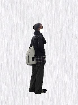「AlexanderLeeChang（アレキサンダーリーチャン）のアイテム（ニットキャップ/ビーニー）」を使った、AYAさん（メンズ・160cm）の秋コーディネート