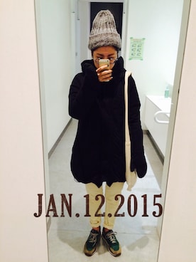 「MIIA（ミーア）のアイテム（ダウンジャケット/コート）」を使った、MAHOMiさん（レディース・160cm）の冬コーディネート