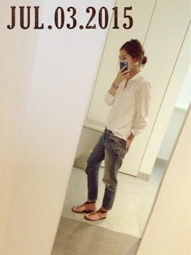「片耳ピアス」｜MAHOMiさん（レディース・160cm）の夏コーディネート