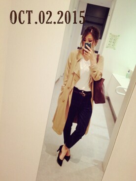 「ORiental TRaffic(ORiental TRaffic)」｜「アイテム（トレンチコート）」を使った、MAHOMiさん（レディース・160cm）の秋コーディネート
