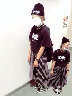 「THRASHER（スラッシャー）のTHRASHER patch beanie（ニットキャップ/ビーニー）」を使った、Mahoさん（レディース・155cm）の夏コーディネート