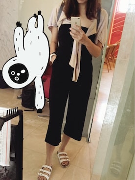 「LOVFEE（ラッフィ）のアイテム（つなぎ/オールインワン）」を使った、Sylvie Laiさん（レディース・176cm）の夏コーディネート