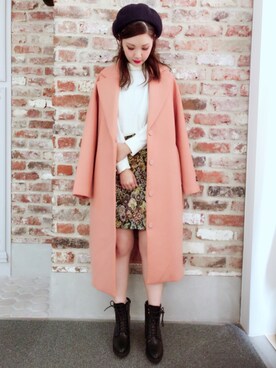 「原宿」｜「アイテム（チェスターコート）」を使った、yuka LOWRYS FARM吉祥寺さん（レディース・153cm）の秋コーディネート