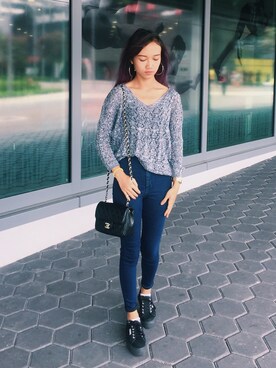 「simple」｜「アイテム（その他アウター）」を使った、Anita Hararaさん（レディース・160cm）の春コーディネート