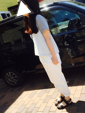 「黒サンダル」｜「アイテム（その他）」を使った、chisa…さん（レディース・147cm）の春コーディネート
