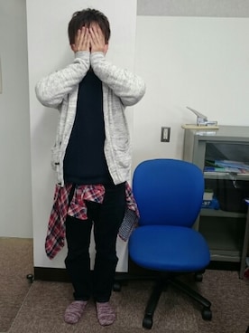 「G-（ジー）のアイテム」を使った、んはにゅーすさん（メンズ・160cm）の秋コーディネート