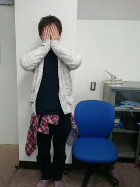 「G-（ジー）のアイテム」を使った、んはにゅーすさん（メンズ・160cm）の秋コーディネート