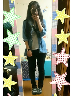 「UP SMILE（アップスマイル）のアイテム」を使った、Rin :)さん（レディース・165cm）の夏コーディネート